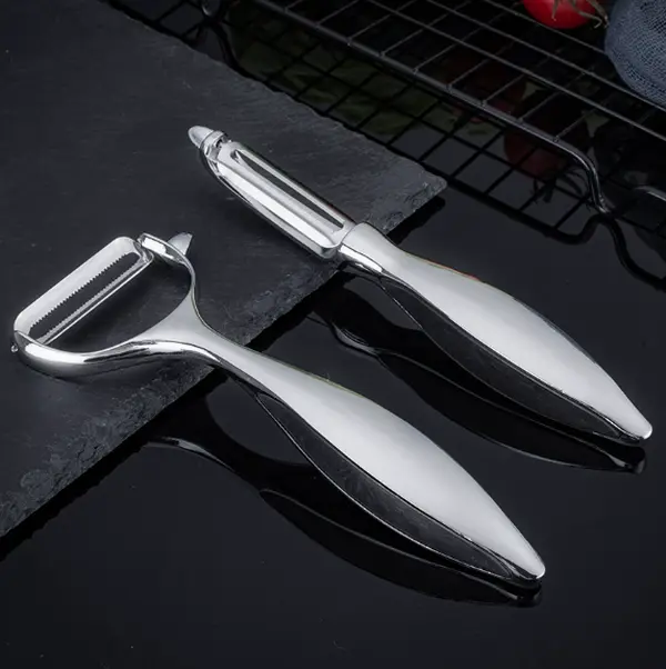2-Piece Stainless Steel Vegetable Peelers Set - Different Cutter Heads for Quick Peeling, Ergonomic Streamlined Handle for Comfortable Grip, Essential Kitchen Utensils Gadgets