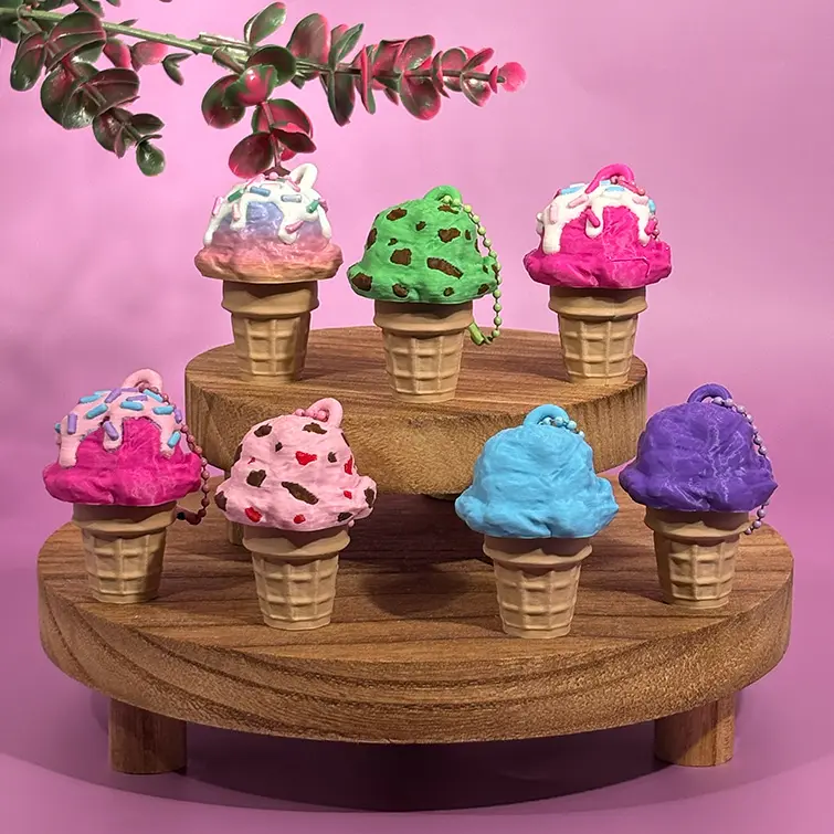 Ice Cream Cone Clicker Keychains | Bag Charm Gift Ice Cream Cone Clicker Keychains | Bag Charm Gift