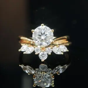 #1020 Six-Prong Pavé Moissanite Stackable Ring