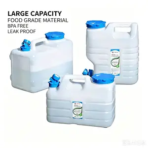 Food-Grade BPA-Free Water Jug with Faucet, 11L/12L/15L Leak-Proof Portable Water Storage Container for Camping, Home Use outdoor tank