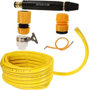 This new home garden car wash water gun nozzle offers 3 modes and is suitable for outdoor high-pressure watering of flowers, vegetables, and car washing. It includes a hose.