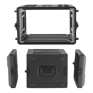 【Summervibes】VEVOR 6U Rack Case, 15 in Depth, Rackmount Flight Case Shallow Rack with Microphone Compartments, Polyethylene Construction, Recessed Latches, Easy Installation, for Amplifier, 13.8 in Internal Depth