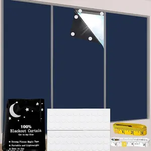 Portalbe DIY Blackout Curtain, 1 Count No Drill Window Shades with sticker Glue, Portable Blackout Window Curtain for Baby Nursery, Portable Blackout Curtain (Size 118” x 57”) - Temporary Blackout Curtain Shade Stick On, Nursery, 1 Panel