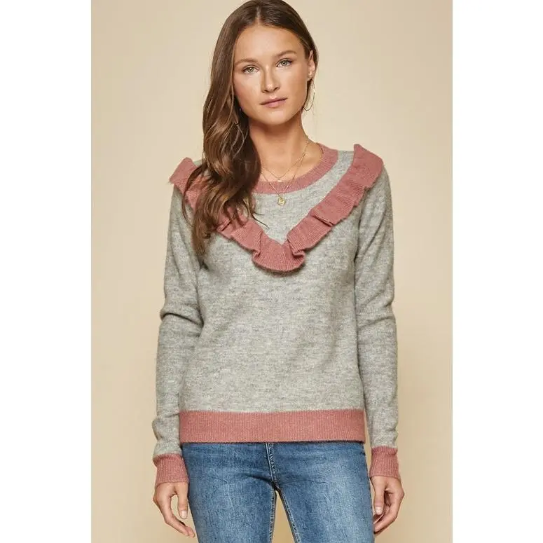 Andree by Unit Pullover Sweater - Heather Grey