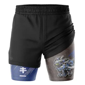 2025 Shiny Umbreon Attack V2 2-in-1 Performance Shorts, Gym Workout Printed Sports, Jogging Pants, Fitness Workout Track Shorts Clothes, Perfect Gift