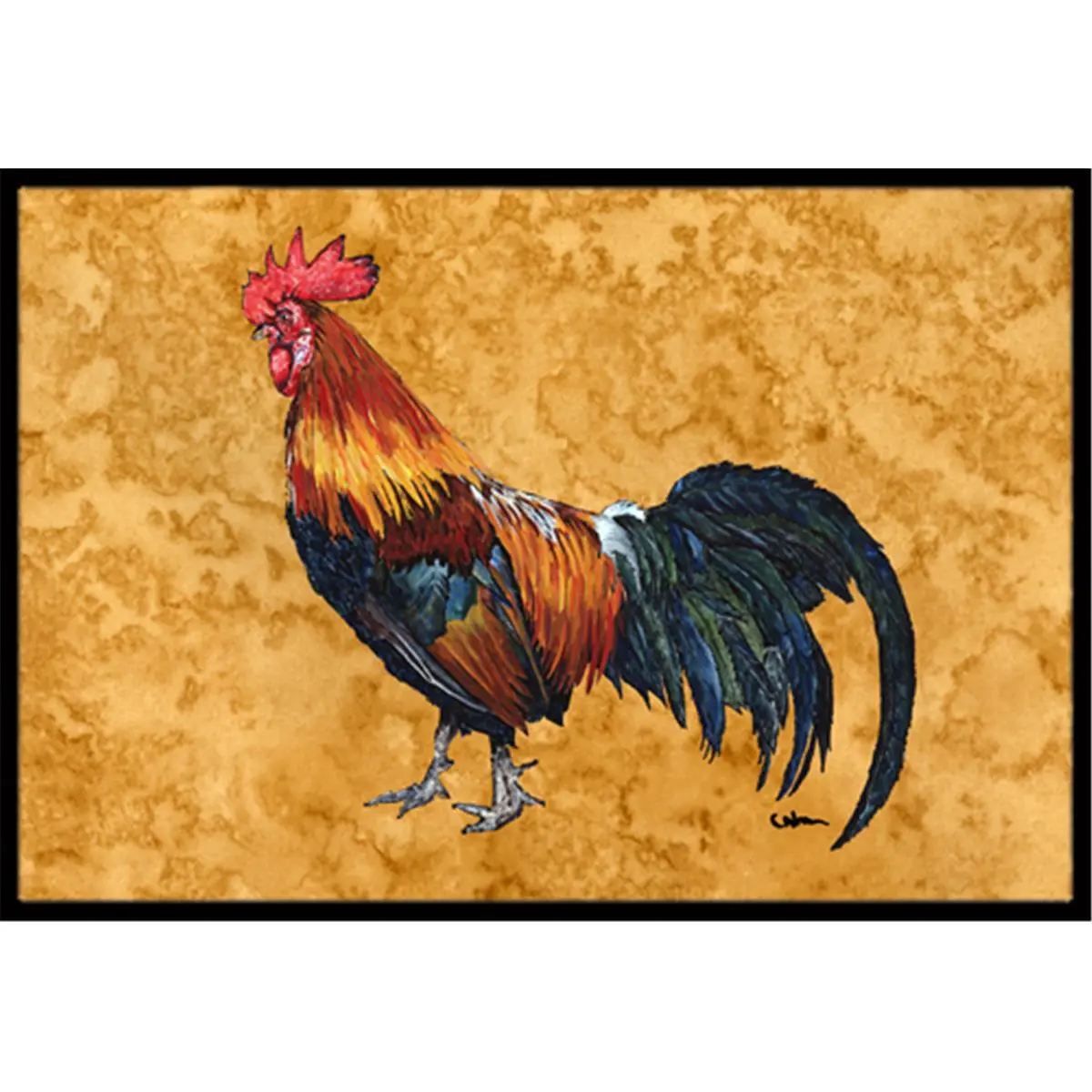 212 MAIN Animal Print Rooster Motif Doormat - 24x36 in, Permanent Dye, Fade-Resistant, Easy-Cleaning Indoor/Outdoor Mat for Front Doors