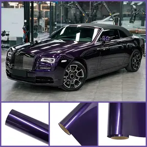 Premium Metallic Midnight Purple Wrap PET DIY Vinyl Film Car Whole Body Decal Sticker Protective Cover Auto Tuning Accessories