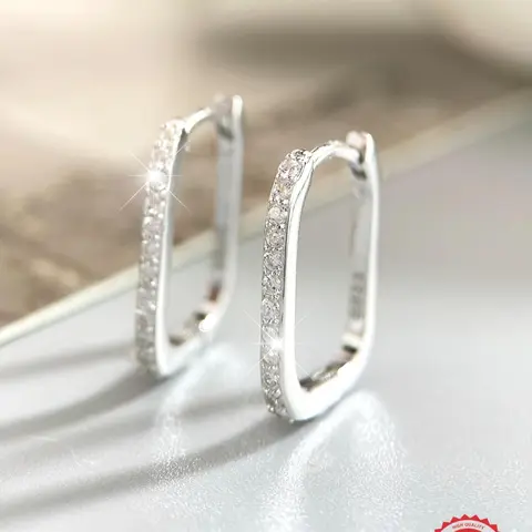 Fashion Romantic Oval Zircon Earrings for Women, Elegant Jewelry for Dates, Perfect Birthday Gift for Girlfriend, All Seasons Wear