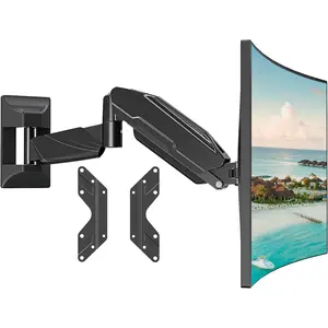Monitor Wall Mount for Max 32 Inch Computer Screen, Premium Heavy Duty Single Monitor Arm, Full Motion Wall Monitor Mount with VESA Extension Kit, Max VESA 200x200mm