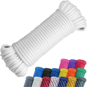 100 ft 1/4" Nylon Polyester Rope for Clothes Line Flag Pole Camping Crafting Utility Use