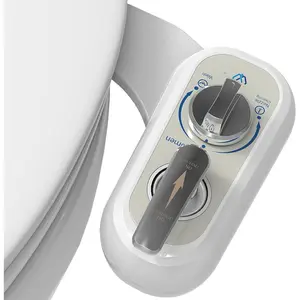 Left Handed Bidet Attachment for Toilet - Self-Cleaning control panel  left side Dual Nozzle (Frontal & Rear Wash) Non-Electric Adjustable Water , Water Bidet Toilet Seat Attachment