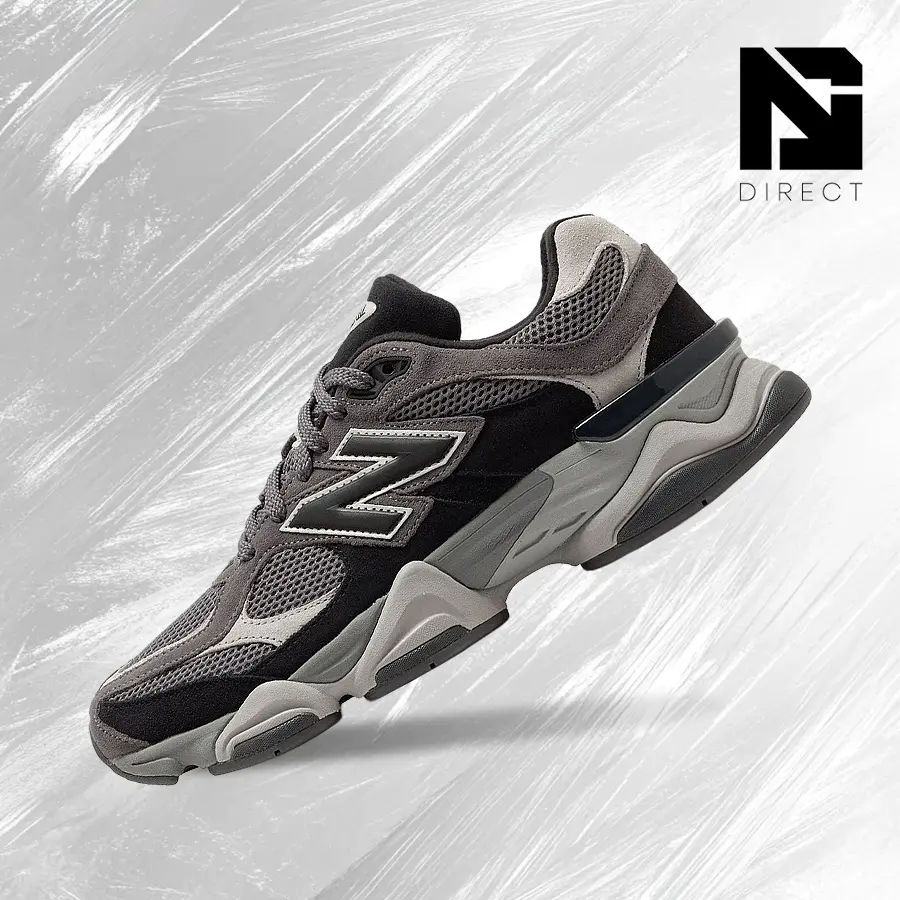 NEW BALANCE 9060 Men's Sneakers in Castlerock Black, Lightweight Breathable Mesh with Shock-Absorbing Comfort for Gym & Run, Shock Absorb, Workout Sneakers, Athletic Running Trainers, Breathable Running Shoes