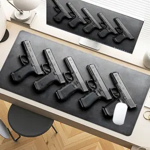 Gun Metal Silverly Tactical Desk Pad Gaming Mousepad XXL Mouse Pad For Laptop Desk Mouse Pad Extra Large With Non-Slip Rubber Base Stitched Edges Surface For PC Gamers Office Workers & Home Use Perfect Gift For Christmas Birthday