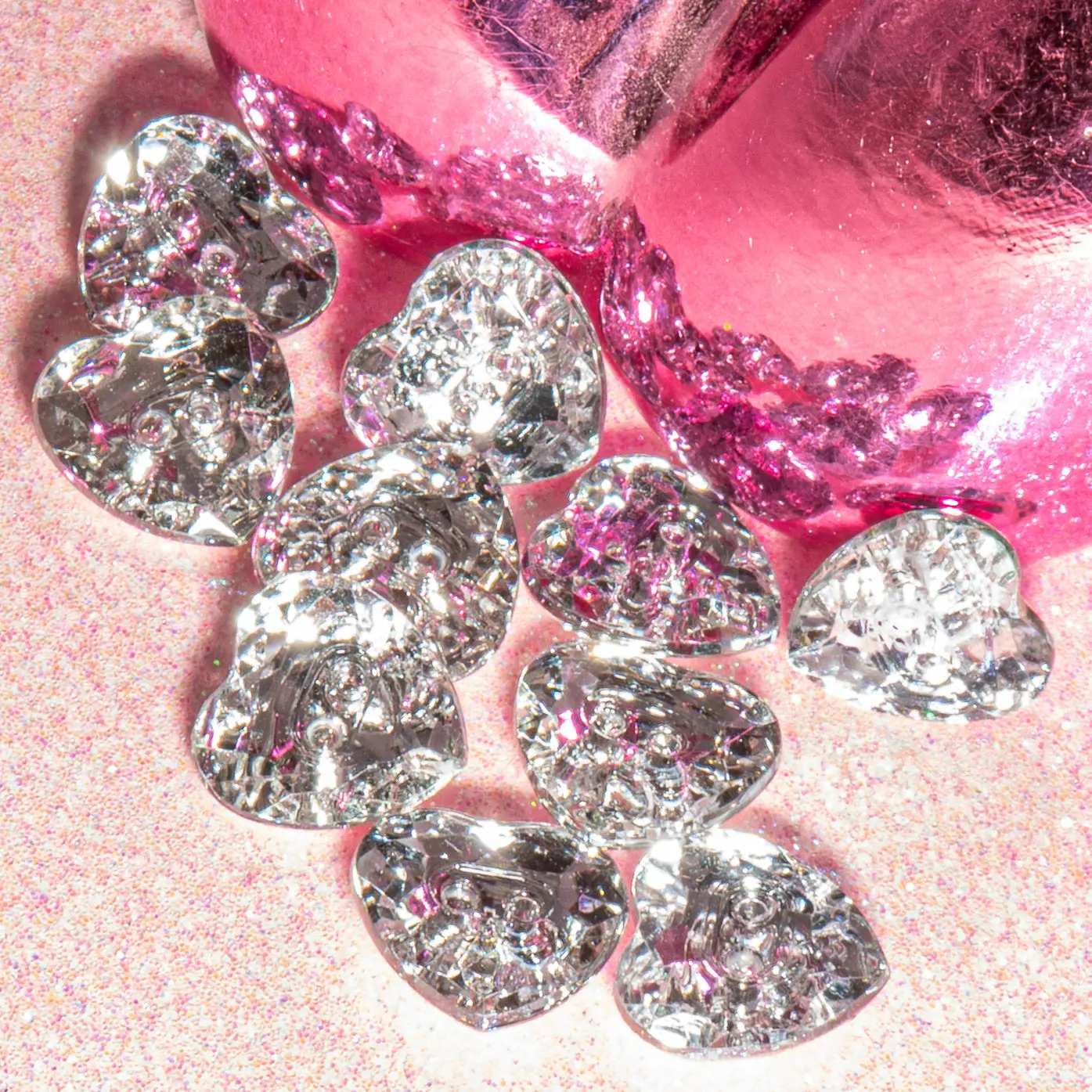 Crystal Crush Heart 2-Hole Sewing Buttons