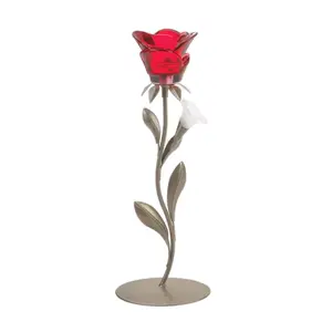 Red Rose Candle Holder - Perfect for Home Decor