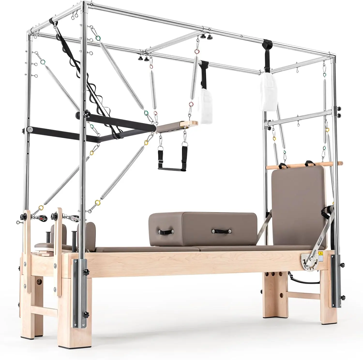 Pilates Reformer Kit, Deluxe Premium Maple Machine with Reformer Box, Jump Board & Adjustable Resistance, Smooth Glide for Home or Studio