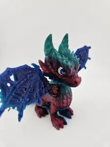 Prospect 3D - Dragons Lair-Demon Hachlings Collectible Figurine with Vibrant Blue and Red Coloration and Detailed Wing Design