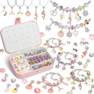 132 Piece Jewelry Bracelet Making Kit, Creative DIY Bead Assortment Craft Set, Portable Jewelry Storage Box, Perfect for Birthday & Christmas Gifts, Diy Jewelry Accessories
