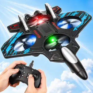 Remote Control Jet Fighter Plane Jet Toy for Kids 360° Stunt Flips, Colorful LED Lights, Easy RC Drone Toy for Beginners