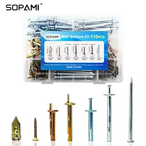 SOPAMI 110PCS Wall Anchors Kit - All Sizes for Hanging Mirrors Shelves & Decor - Durable & Reliable for Home Improvement Projects