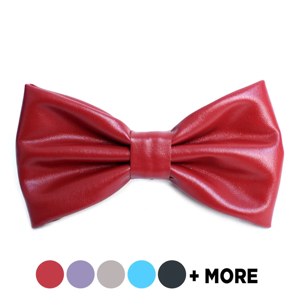 Men’s PU Leather Modern Pre-Tied Bow Tie - Formal Attire Leather Accessory with Classic Shape, Adjustable Strap, 8 Colors for Parties, Modern Bow Tie