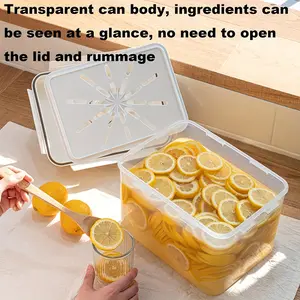 1Pc, Large Universal Pickle Container, Sealed Kimchi Box Fermentation Container with Handle and Lid, Transparent Pickle Pressed Fermentation Storage Container to Keep Fresh Flavor