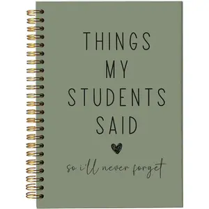 Teacher Appreciation Gift Notebook Funny Teacher Gift "Things My Students Said" Journal Lined A5 8.3 x 5.5 Inches 80 Pages Minimalist Aesthetic Sage Green Keepsake for Teachers