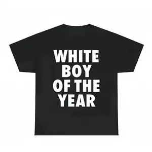 "White Boy of the Year" Graphic Tee for Men Women, Oversized Funny Meme T-Shirt, Loose Fit Round Neck Short-Sleeve Top, Trendy Streetwear Casual Clothing tiktokshopspringglowup, summervibes