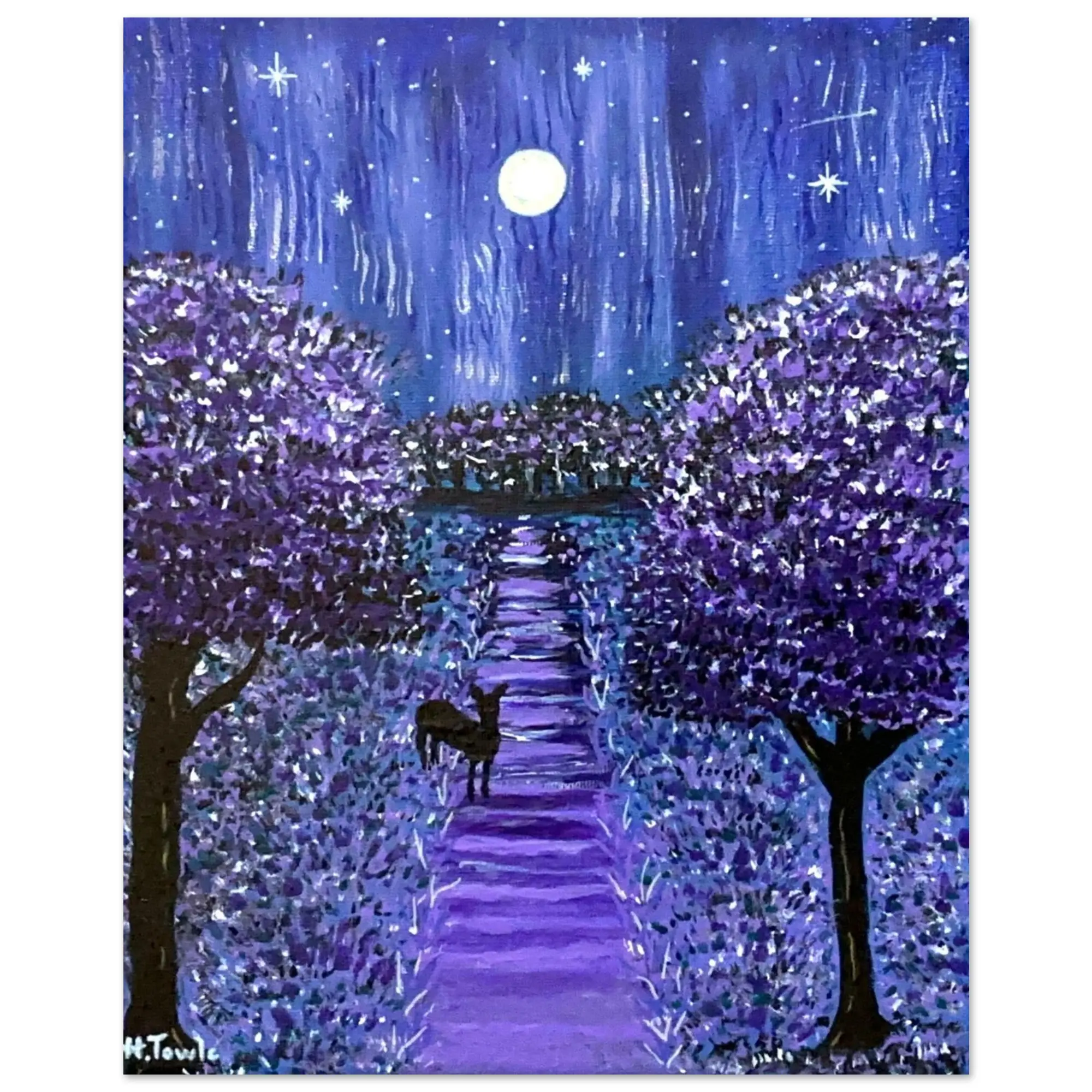 PRINT of My Original  ‘Jacaranda Evening’ on Premium Matte Paper Poster - Various Sizes