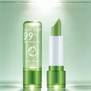Aloe Vera Lipstick,Long Lasting Lip， Balm Moisturizer Magic Temperature Color Change Lip Gloss，Care Nutritious Plumper Lip