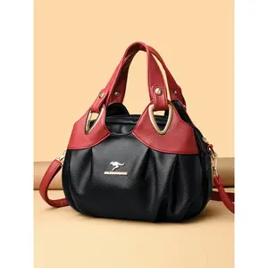 Autumn Winter Large Capacity Colorblock Soft Crossbody Bag, Urban Fashion Minimalist Shoulder Bag, Commute Casual Handbag, Fashionable Crossbody Bag