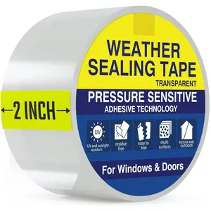 Window Sealing Tape 1 Pack Transparent Sealing Heavy-Duty -Free RV Insulation for Doors and Windows, Clear Weather Stripping Draft Isolation Tape (1 Pack 2 inch)