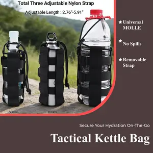 Oblique Span Tactical Kettle Bag, Drink Bottle Outdoor Sports Kettle Bag for Molle Systems