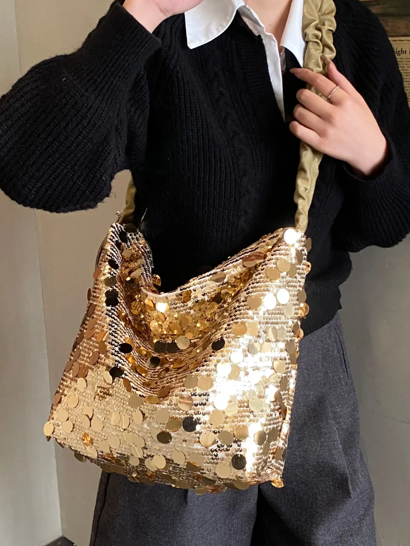 Women's Fashion Glitter Crossbody Shoulder Bag, Embellished Shoulder Bag, Valentine's Day Gift, Aesthetic Shoulder Handbag, Elegant Sparkle Casual Style, Suitable for All Occasions