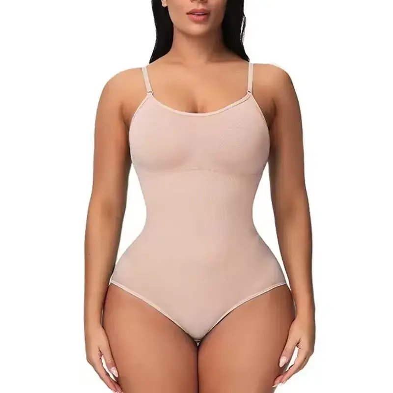 1 Piece Solid Seamless Brief Shaping Shapewear Bodysuit, Tummy Control Butt Lifting Slimmer Body Shaper, Women'S Underwear ALINBAIST