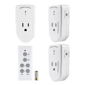 BN-LINK Wireless Remote Control Outlet Electrical Switch for Lights, Fans, Christmas Lights, Small Appliance, 100ft Long Range White (Learning Code, 3 Outlets +1 Remote) 1200W/10A, ETL & FCC Certified