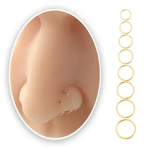"Ultra-Small Nose Rings Hoops: 5mm Diameter, Various Metals, Perfect for Nose Piercings (1 Piece - 20 Gauge)"