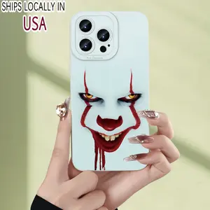 Horror Pattern Phone Case, Thickened Full Body Protection, Shockproof and Drop-proof TPU Soft Case, Birthday or Holiday Gift for Men and Women, Suitable for iPhone 16 15 14 13 12 11 XS XR X 7 8 Mini Plus Pro Max S