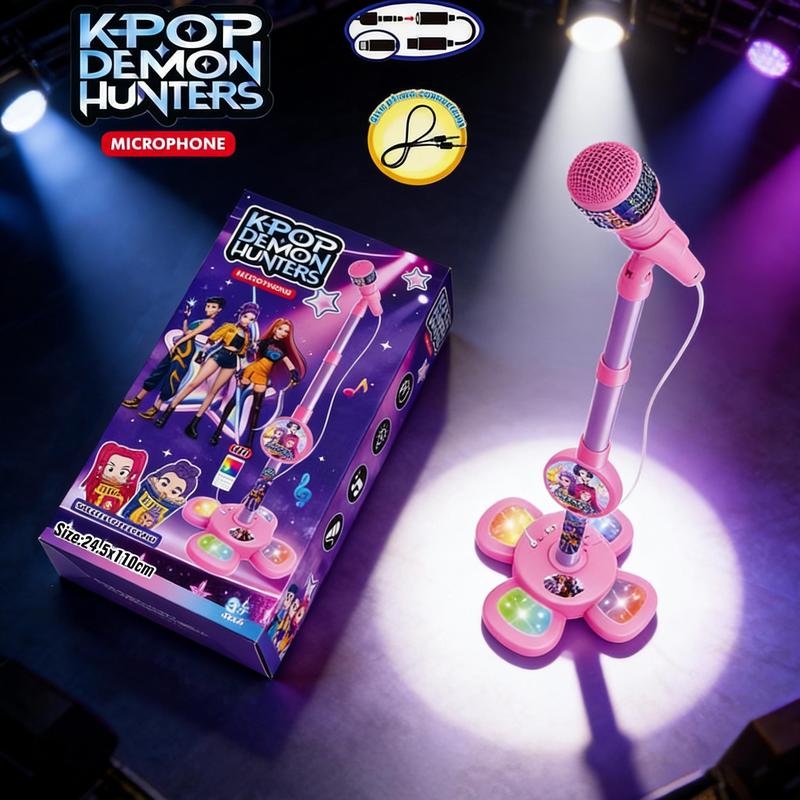 Kids Karaoke Microphone Toy | Sing Like a Kpop Star | LED Lights & 8 Songs | Portable Sing-Along Mic | Fun Party Gift for Kids