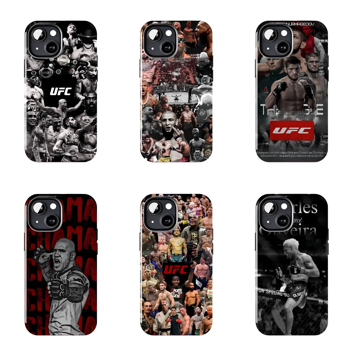 UFC Fighters Collage Phone Case Suitable for iPhone 17-11 Pro Max/Plus and  Samsung Galaxy S23-25