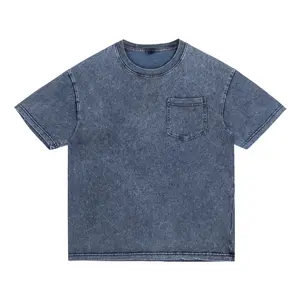 Kyn Apparel  Men's Heavyweight Pure Cotton Short Sleeved T-shirt American Retro Solid Color High-end Fabric Loose T-shirt