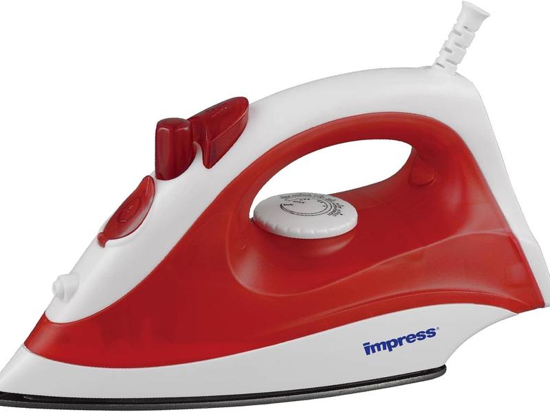 Impress Basic Clothing Iron | Non-Stick | Compact | Spray | Adjustable Steam | Fabric Selector | Swivel Cord | Lightweight | 1200-Watt (Blue)