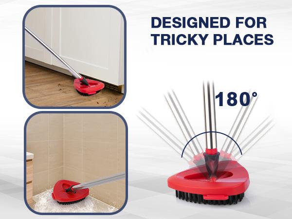 Scrubber Mop Head for O Cedar RinseClean 2 Tank System, Spin Mop Scrub Brush Head Replacement, Hard Bristle Bathroom Cleaning Brush, Tub Scrubber