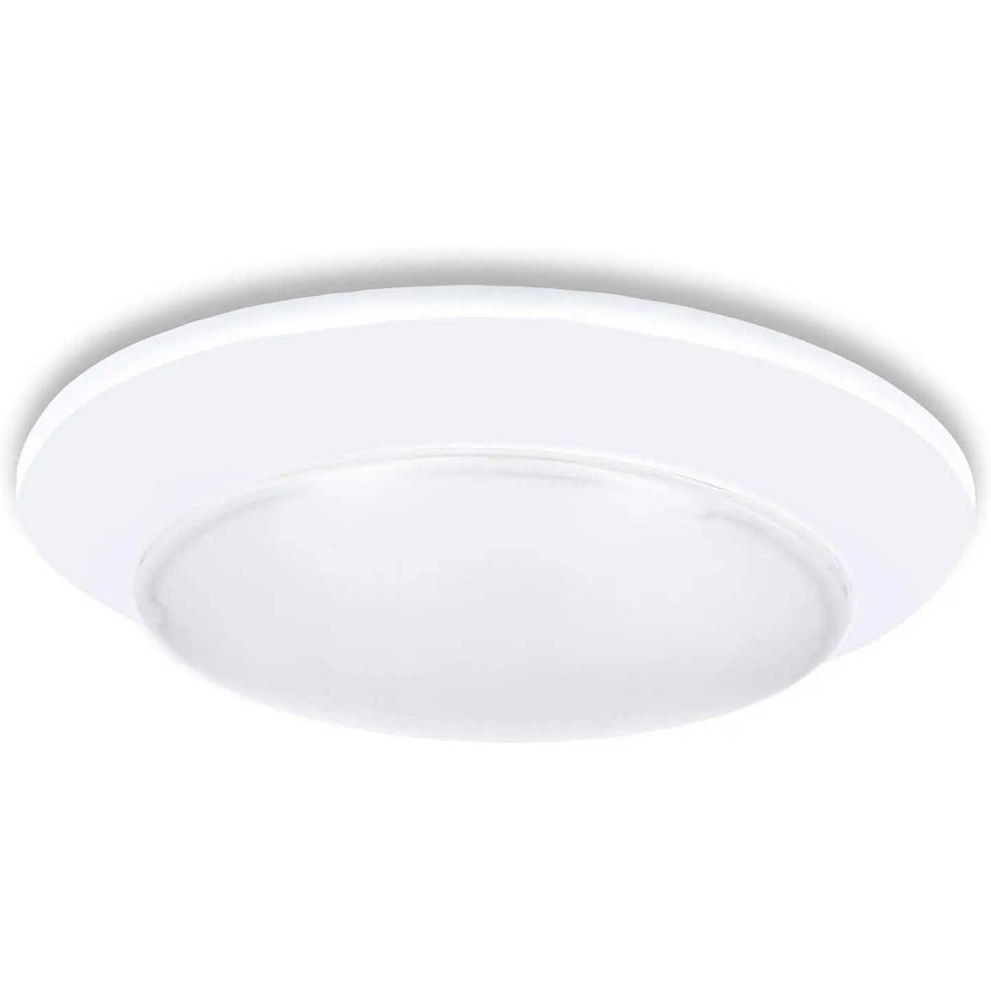 7.5" Slim Round Polycarbonate LED Flush Mount Ceiling Light - 11.4W, 900 Lumens, 3000K Warm White, Dimmable, ETL Listed, Energy Efficient, Dome Shape, Frosted Polycarbonate Lens, Indoor Use, 3-Year Warranty, Single Unit for Closets, Hallways