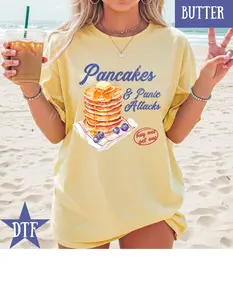 Pancakes and Panic Attacks Comfort Color T-shirt BLC