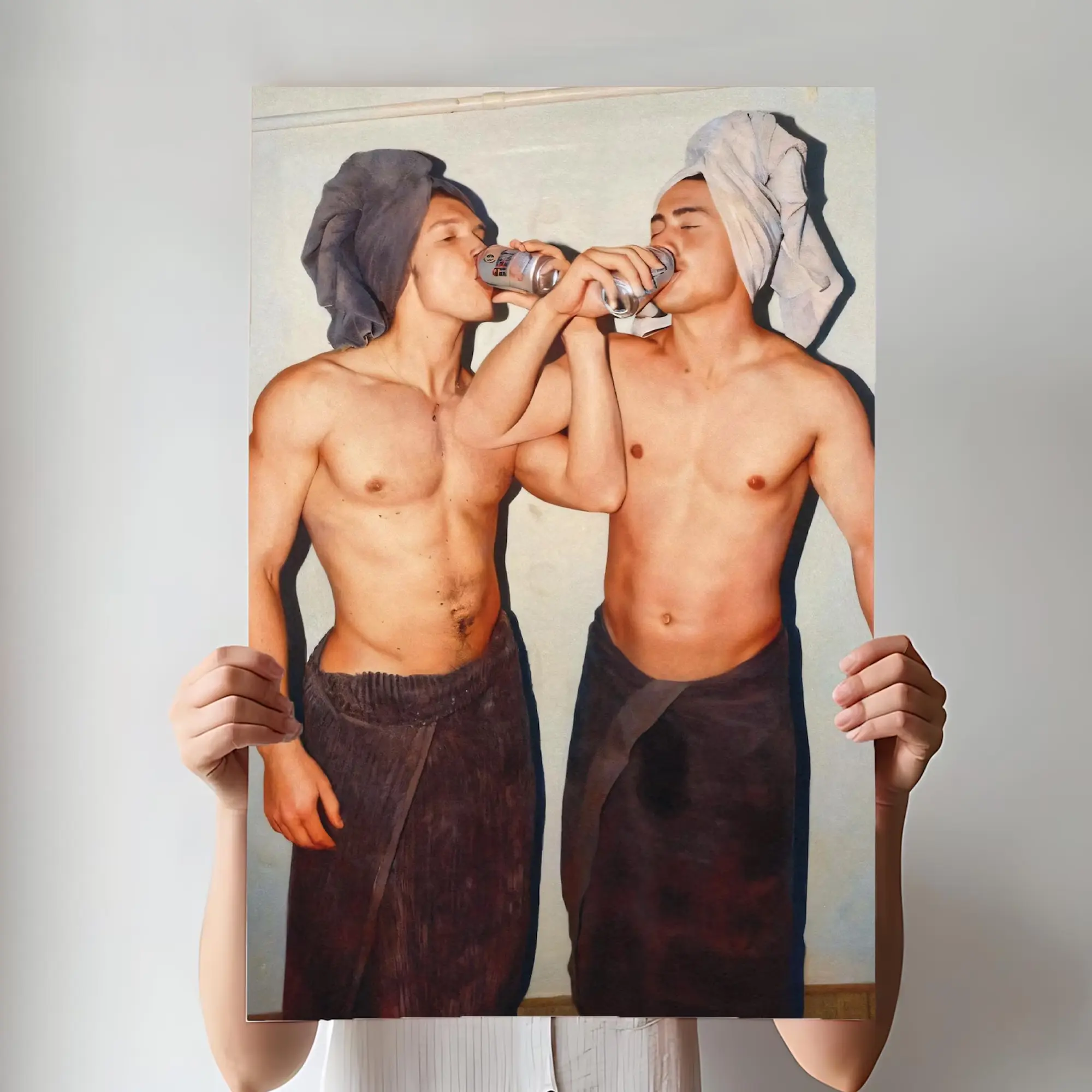 Heated Rivalry Hollanov Rolled Poster, Shane x Ilya, Hudson Williams x Connor Storrie Premium Satin Poster, Dorm Room Decor