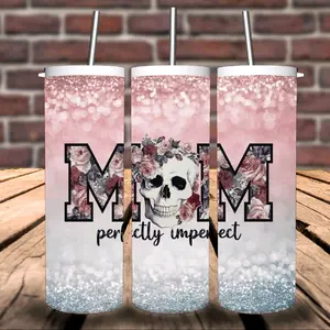 Watercolor Pink And Blue Mom Perfectly Imperfect Tumbler