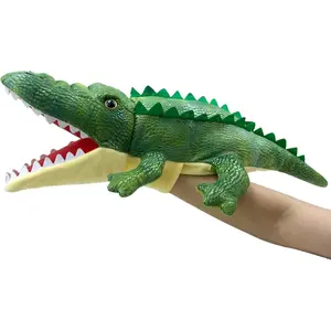 Hand Puppet Crocodile Puppet,Puppet with Movable Mouth, Role Play Story Animal Puppets,Soft Stuffed Crocodile Hand Puppets for Kids