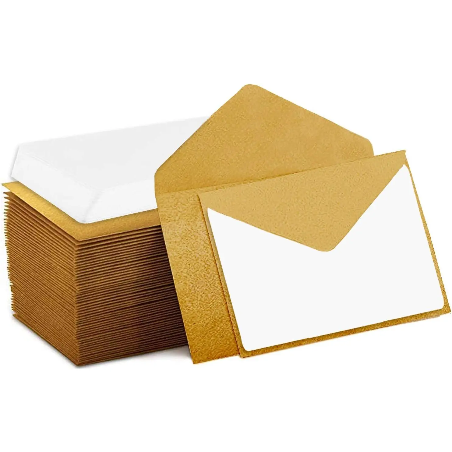 140 Mini Envelopes With White Blank Note Cards, Mini Envelopes 4"x 2.7" For Business Cards,  ()
