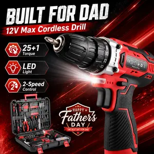【fathersdaygift】TLGREEN Complete Home Tool Kit with 12V Cordless Drill & Magnetic Bits | 138Pcs All-in-One Set for DIY, Repairs & Assembly | Durable Case & Fast Charging | Ideal for New Homeowners